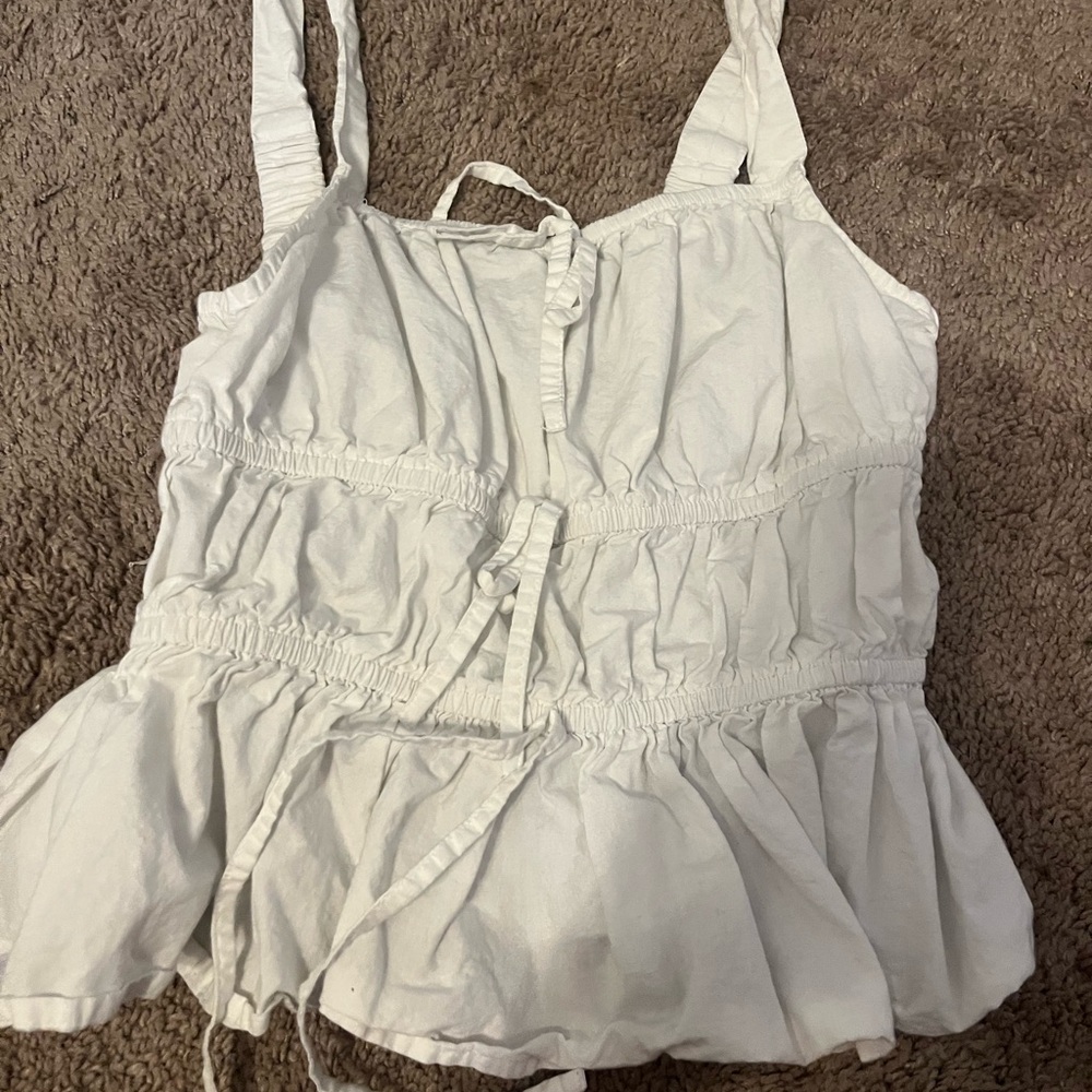 Women's White Sleeveless Top